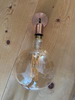 Kupfer Lampe mit Globe Birne - Gemütliches Licht! (55)