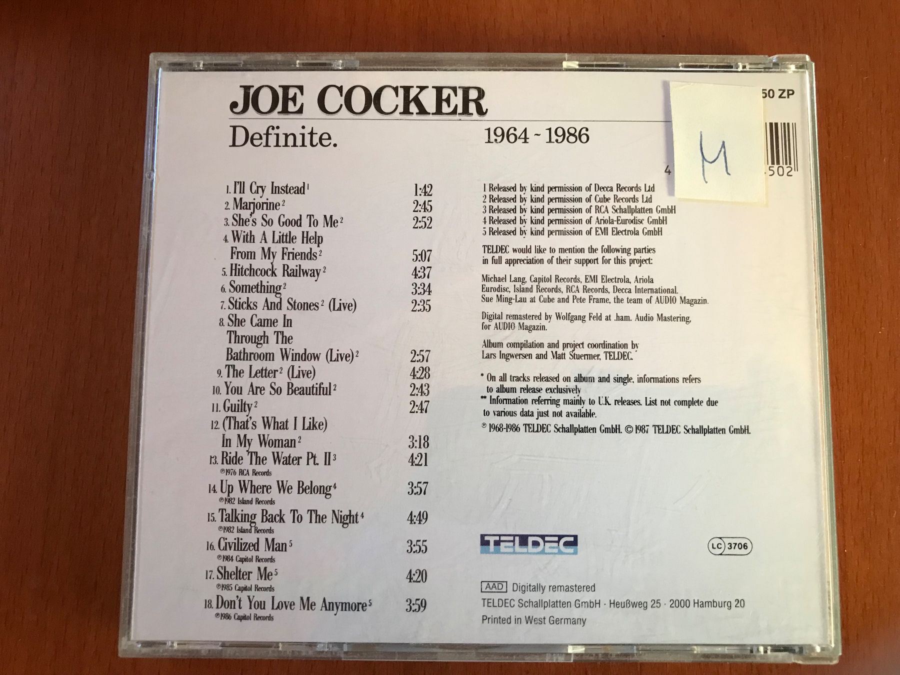 CDs: Joe Cocker Definite – Gebraucht aus Erlinsbach SO von Adela016 1