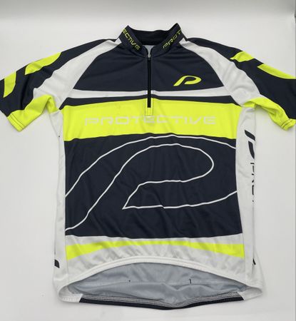Protective Fahrradtrikot – schwarz/weiss/neongelb – Radsport