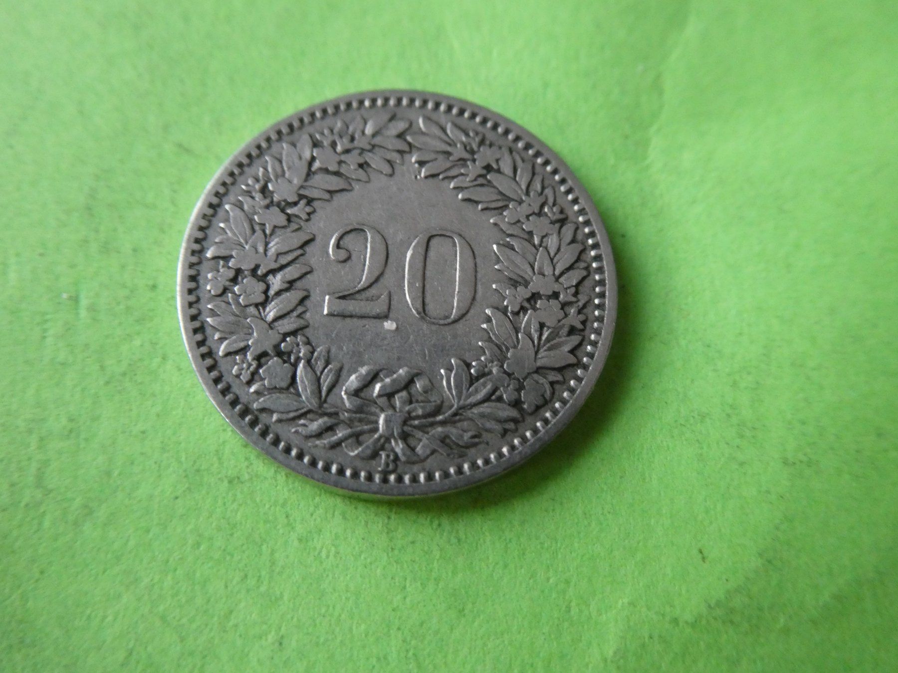 Alle Münzen: Schweiz 1881, 20 Rappen – Gebraucht aus Hinterforst von Rohusri 1