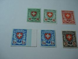 Set Wappenbilder meist **, glatte + geriffelte Gummierung