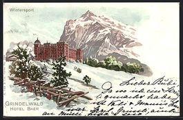 AK Grindelwald, Hotel Baer im Schnee