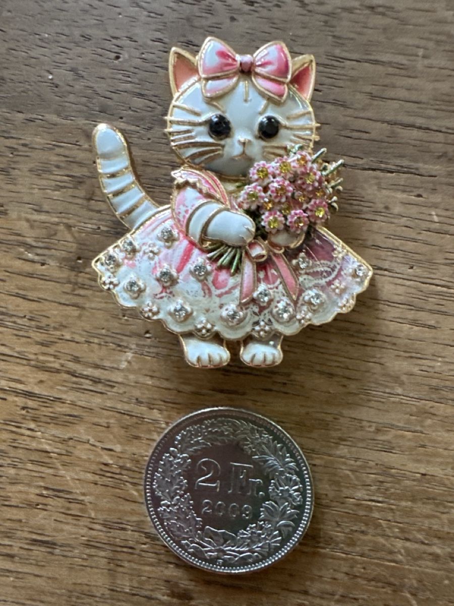 Broschen & Nadeln: Süsse Brosche mit Katze – Neu (gemäss Beschreibung) aus Trüllikon von angela4444 4