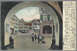 1907, APPENZELL, PFERDEWAGEN, KINDER, SCHÖNE BELEBTE ANSICHT