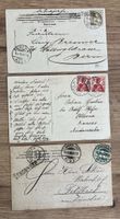 3Stk. Schweizer Postkarten mit Balken-Stempel