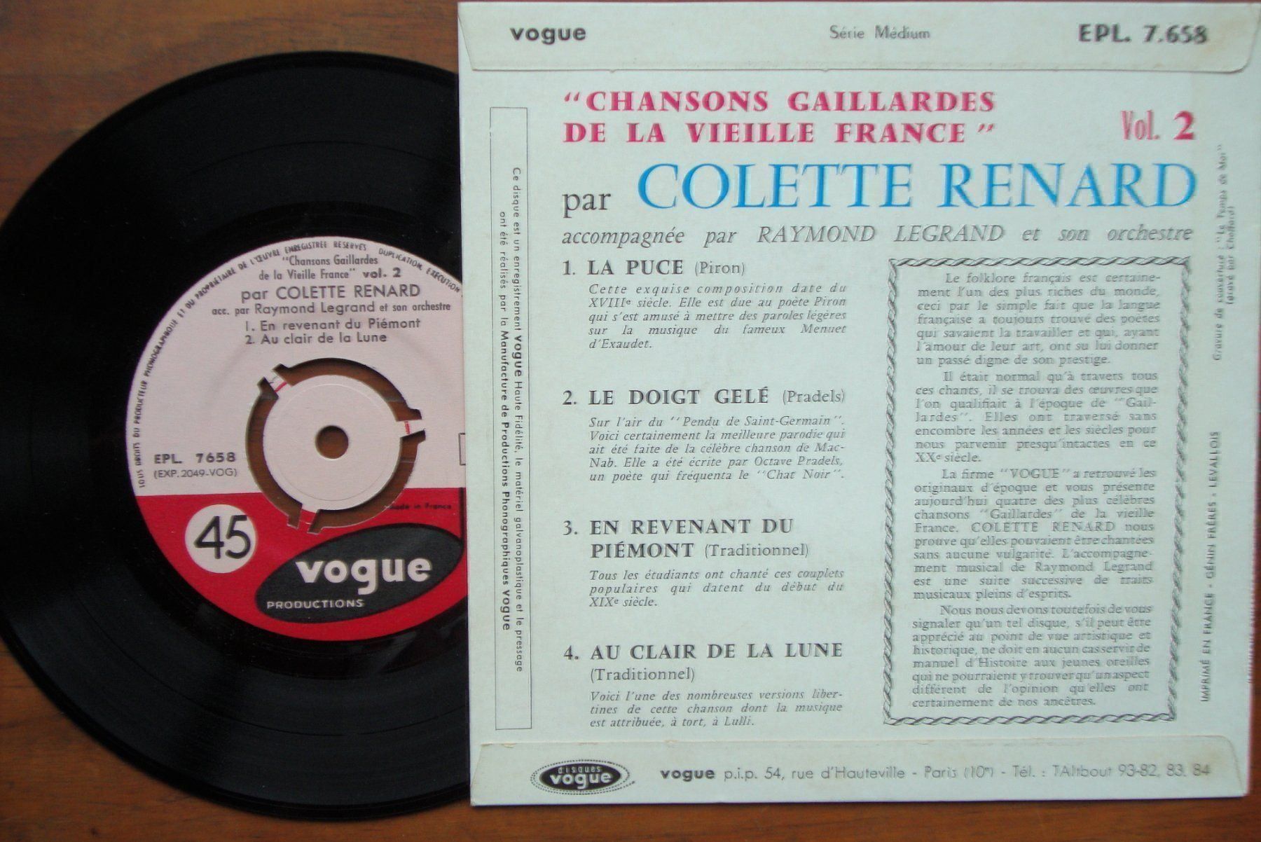 Dischi in vinile: Colette Renard - CHANSONS GAILLARDES -EP – Usato da Bern venduto da Uli_10_11 1