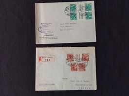2 Belege mit Kehrdrucken 1944 und 1947