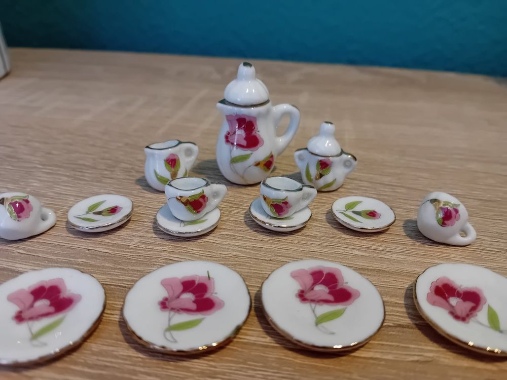 Perfk Mini-Teetassen-Set Für Puppenhaus – 4-teilig, Harz, Maßstab 1:6, Deko Für Puppenküche