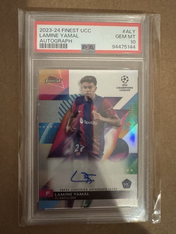 Lamine Yamal Autogramm 2023-24 Topps Finest PSA 10 | Kaufen auf Ricardo