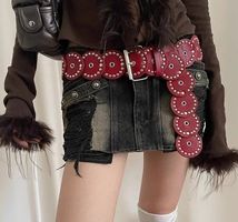 Bohemian Gürtel PU Leder Girly Western-Stil rot