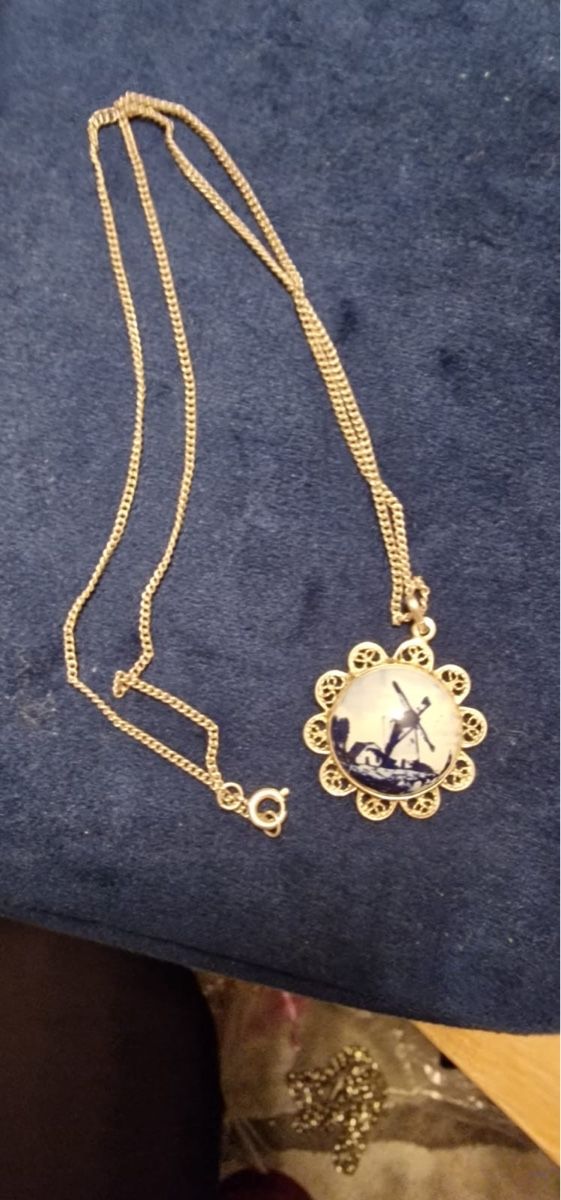 Catenine: Vintage Silberkette mit Holländischem Windmühlen Mot – Usato da St. Gallen venduto da mania03