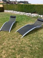 2 Liegestühle Metall schwarz
