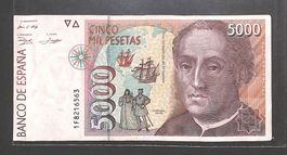 5000 Peseten Banknote Pesetas BANCO DE ESPANA 🇪🇸  💷