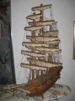 antik modellsegelschiff aus streicholzer