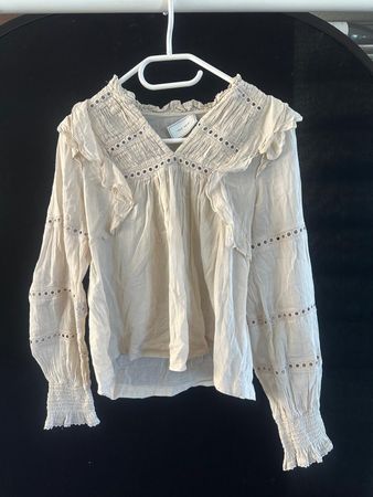 Sommerliche Bluse, Neo Noir, Gr. S, cremeweiss, Ethno-Look