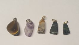 Edelstein Anhänger Set, 5 Stück, verschiedene Steine