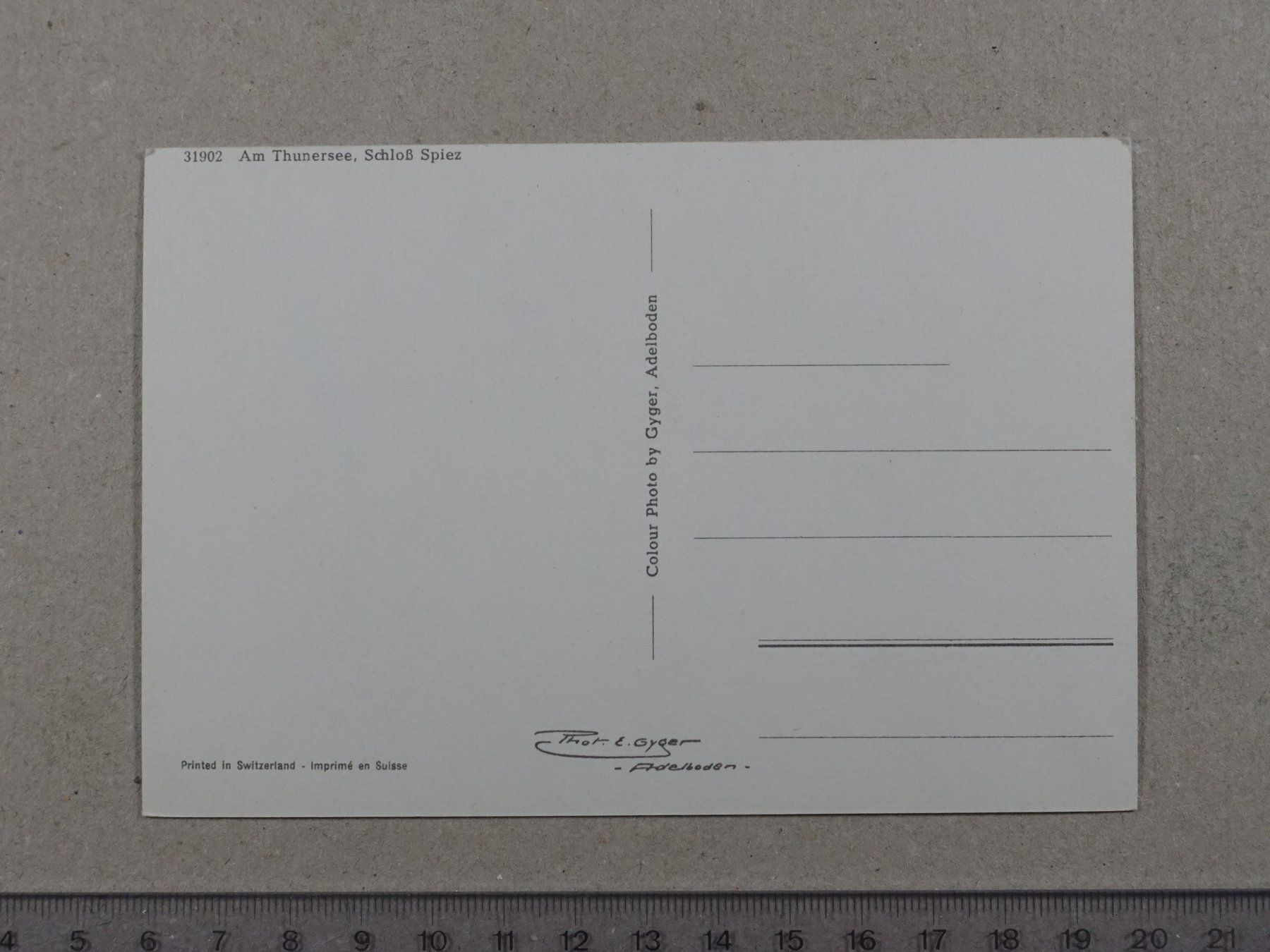 Cartoline postali: Thunersee, Schloss Spiez, Schwäne, Boote – Usato da Lenzburg venduto da fh1 1