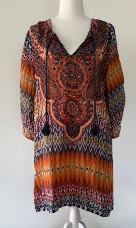 Sommerkleid Tolani Seide bunt Grösse S