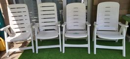 4 Hochlehner-Campingstühle weiss "Kettler Palermo" faltbar