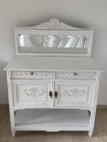 Antike Vintage Kommode Anrichte m. Spiegel weiss Shabby Chic