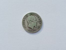 Vittorio Emanuele II 1863 1 Lira Silber