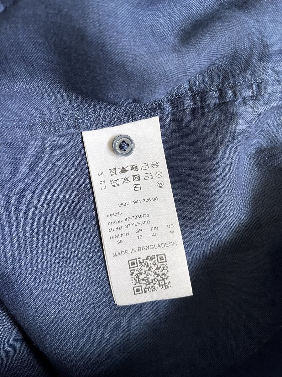 Brax Camicette: Brax Leinen Sommerbluse, Gr. 38, Dunkelblau – Usato da Zürich venduto da Kleanthy 3