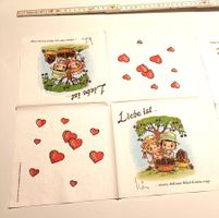 Servietten Liebe ist....Glück....,  Vintage, Neu