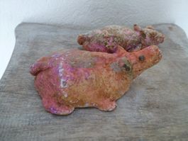 Skulptur 2x Heilige Ratte / Hindu Rattengottesdienst