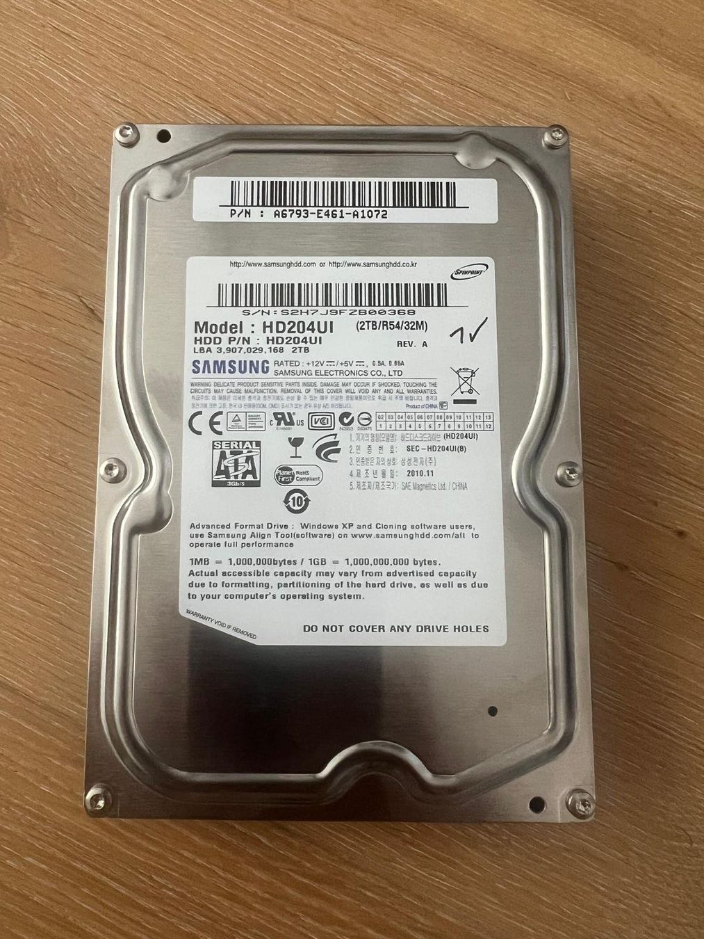 Samsung Harddisks: Festplatte 2TB Samsung HDD SATA – Gebraucht aus Oftringen von elnino22