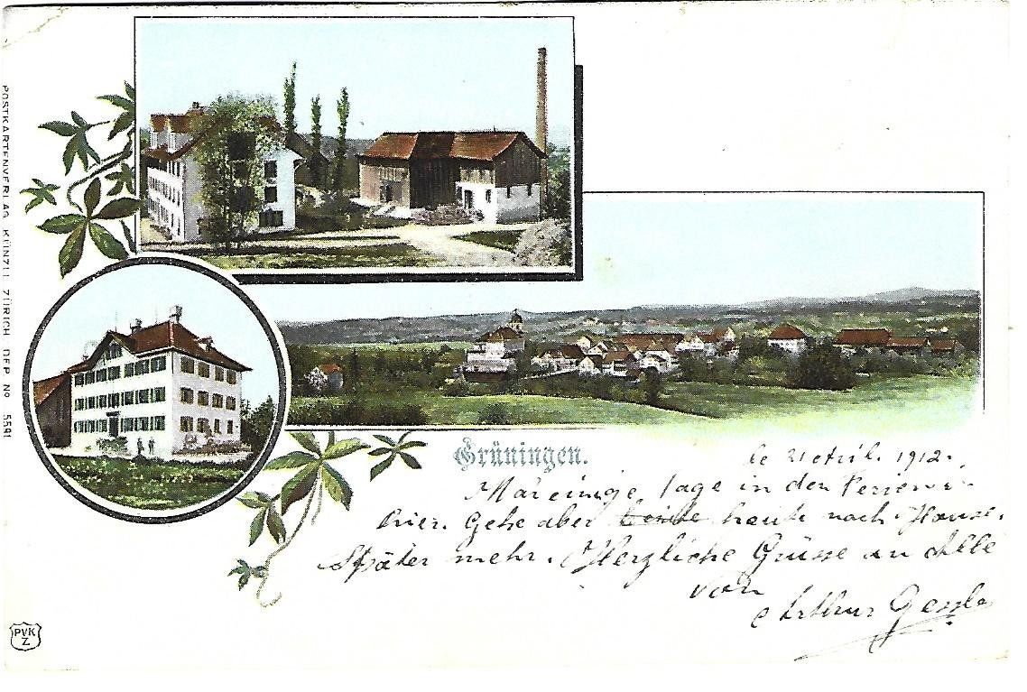 Cartoline postali: Grüningen 3-Teilig – Usato da Wetzikon ZH venduto da Brulu100
