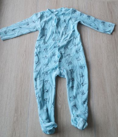 pyjama d'hiver bleu turquoise, taille12mois, 86cm très bon é