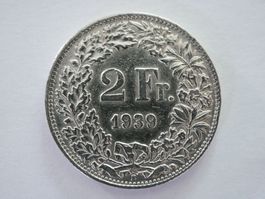 2 Franken 1939 Silber ***TOP***
