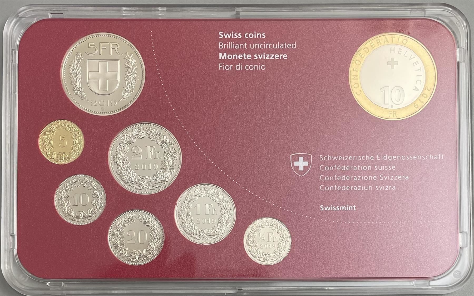 Tutti le monete: Schweizer Münzsatz 2019 stgl         NEU – Nuovo (secondo la descrizione) da Eggersriet venduto da stamp303 2