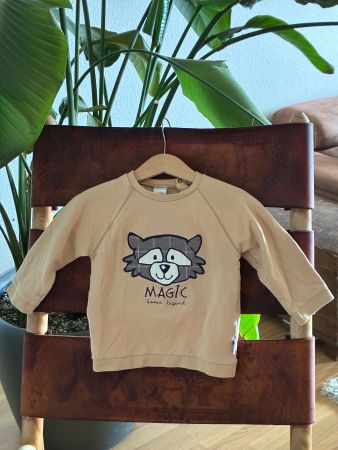 Stummer Pullover beige „Bär“ Grösse 80