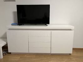 Weisses Sideboard / TV-Kommode mit 4 Schubladen