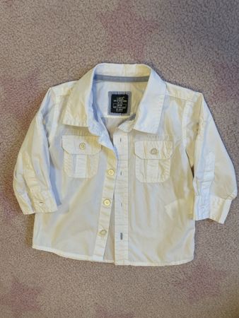 Chemise blanche manches longues, taille 86