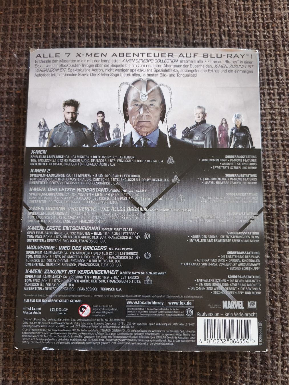 Tutti i DVDs: X-Men Cerebro Collection Blu-ray 7 Filme – Usato da St. Gallen venduto da jaytheiler 1