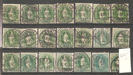 Stehende Helvetia 21x 25 Rp. gest.