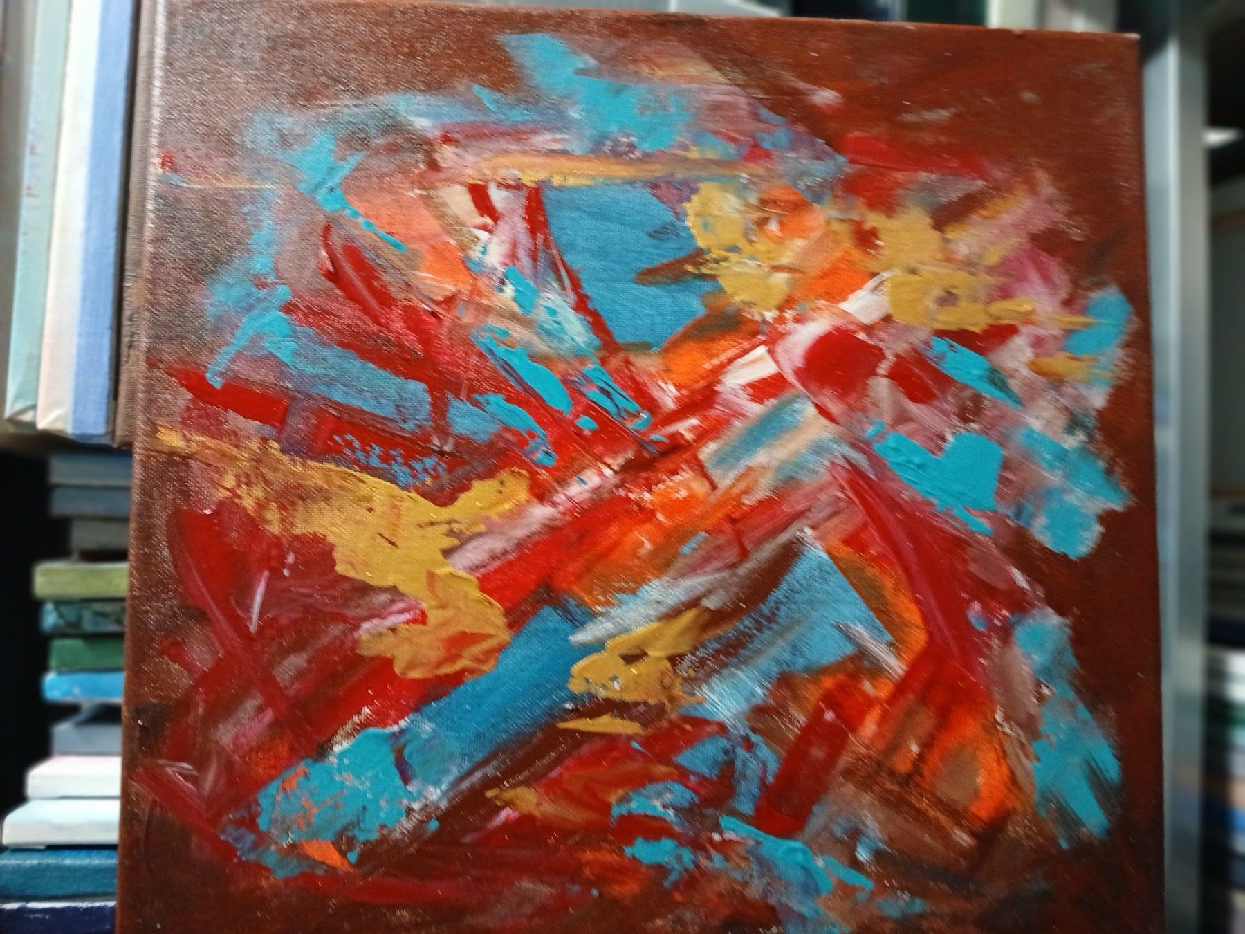 Gemälde: Original Gemälde, Abstrakt, Leinwand 40x40 cm – Neu und originalverpackt aus Beinwil am See von Superchance 4