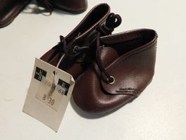 Puppenschuhe 10 Paar neue Leder Holz Puppenschuhe  Sohle