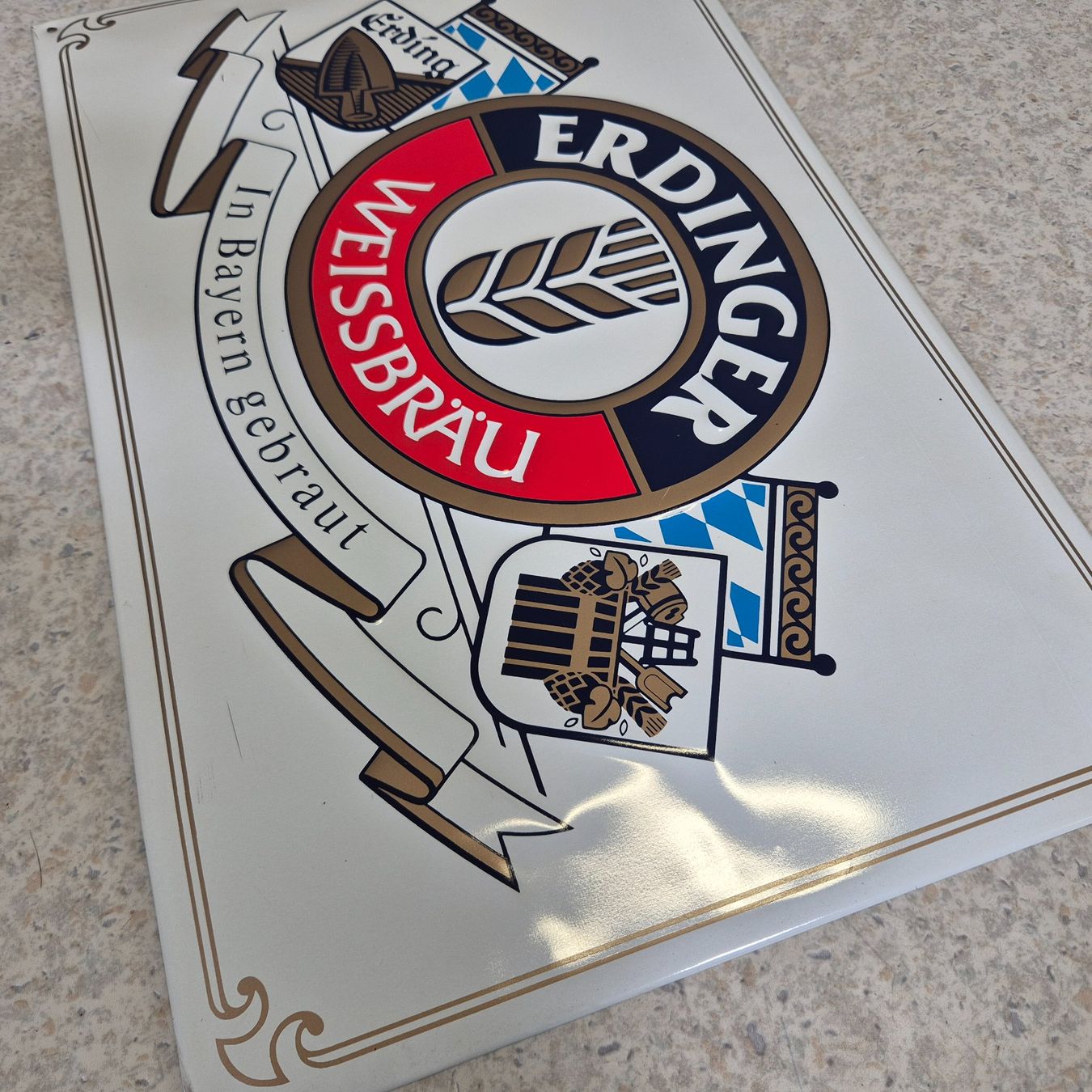 Insegne: Erdinger Weissbräu Relief Werbeschild Blechschild Schild – Usato da Nottwil venduto da Wondewa-Shop 6