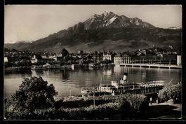 AK Luzern, Ortsansicht mit Pilatus