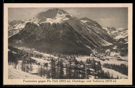 AK Pontresina, Ortsansicht gegen Piz Palü, Chalchagn und Tsc