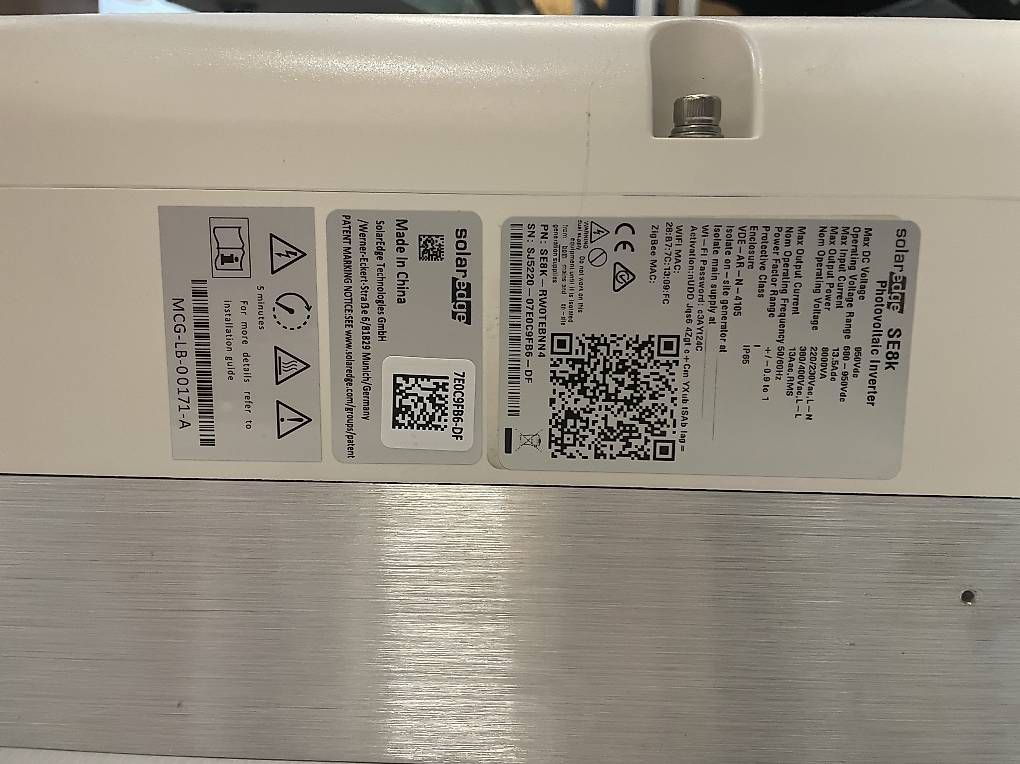 Inverter: Wechselrichter SolarEdge SE8K – Usato da Rorschacherberg venduto da kat_7lhp 1