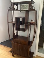 Authentic teak wood oriental display shelf 