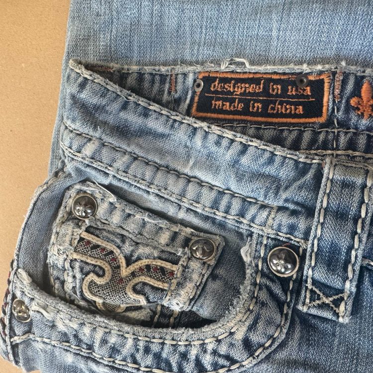 True Religion Jeans: Rock Revival vintage ripped and embroidered denim jeans 90s – Usato da Rheinfelden venduto da sourced_limited 5