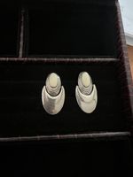 Antike Ohrstecker Silber, weisser Stein