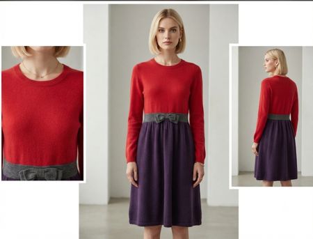 Robe Tomas cachemire rouge violet taille M