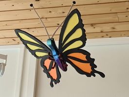6 bunte Schmetterlinge, Unikate, handgemacht, Deko