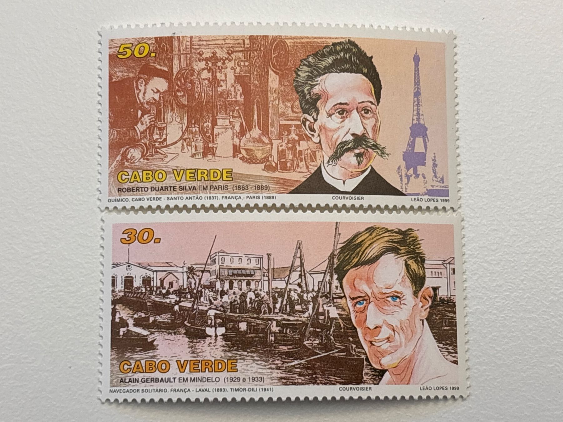Tutti i francobolli: 2 Cabo Verde Briefmarken, 1999 Kapverden – Nuovo e nell'imballaggio originale da Zürich venduto da engebrunau